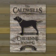 Load image into Gallery viewer, Personalized Weathered Wood Welcome to the Lake Canvas Sign