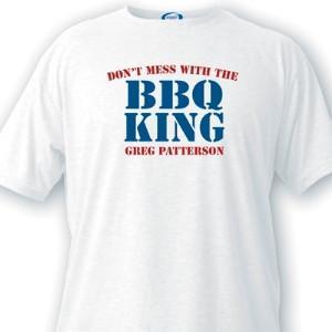 Personalized BBQ King Guys White T-Shirts