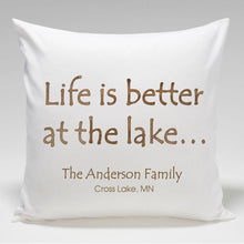 Load image into Gallery viewer, Personalized Cabin Throw Pillow