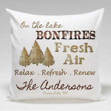 Load image into Gallery viewer, Personalized Cabin Throw Pillow