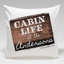 Load image into Gallery viewer, Personalized Cabin Throw Pillow