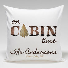 Load image into Gallery viewer, Personalized Cabin Throw Pillow