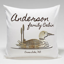 Load image into Gallery viewer, Personalized Cabin Throw Pillow