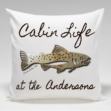 Load image into Gallery viewer, Personalized Cabin Throw Pillow