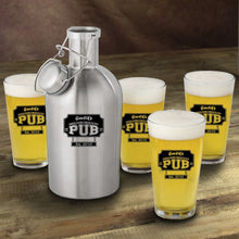 Load image into Gallery viewer, Stainless Steel Beer Growler with Pint Glass Set