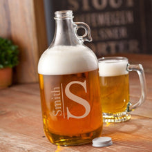Load image into Gallery viewer, Personalized Growler - Beer Growler - Glass - Groomsmen - 64 oz.