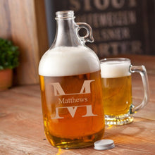 Load image into Gallery viewer, Personalized Growler - Beer Growler - Glass - Groomsmen - 64 oz.