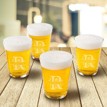 Load image into Gallery viewer, Monogrammed Beer Cup Glasses - Set of 4