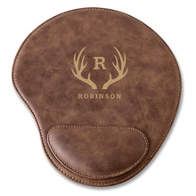 Load image into Gallery viewer, Rustic Faux Leather Personalized Mouse Pad