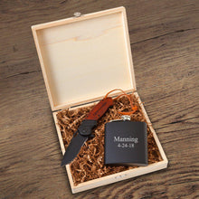 Load image into Gallery viewer, Personalized Larkhall Groomsmen Flask Gift Box Set