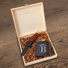 Load image into Gallery viewer, Personalized Larkhall Groomsmen Flask Gift Box Set