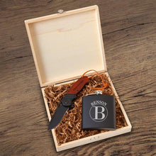 Load image into Gallery viewer, Personalized Larkhall Groomsmen Flask Gift Box Set
