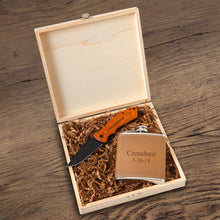 Load image into Gallery viewer, Personalized Hamilton Groomsmen Flask Gift Box Set
