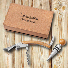 Load image into Gallery viewer, Personalized Wine Opener Set - Cork