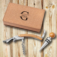 Load image into Gallery viewer, Personalized Wine Opener Set - Cork