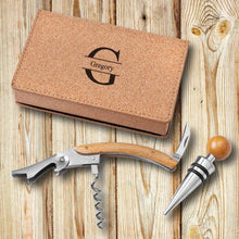 Load image into Gallery viewer, Personalized Wine Opener Set - Cork