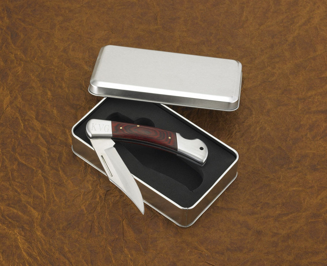 Personalized Pocket Knife - Yukon - Wood Handle - Lock Back