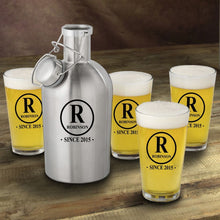 Load image into Gallery viewer, Stainless Steel Beer Growler with Pint Glass Set