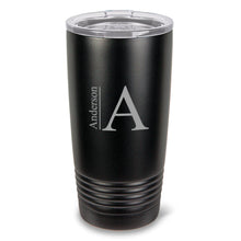 Load image into Gallery viewer, Monogrammed HúsavÃk 20 oz. Black Matte Double Wall Insulated Tumbler - All