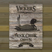 Load image into Gallery viewer, Personalized Weathered Wood Welcome to the Lake Canvas Sign
