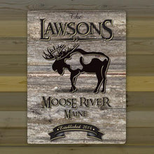 Load image into Gallery viewer, Personalized Weathered Wood Welcome to the Lake Canvas Sign
