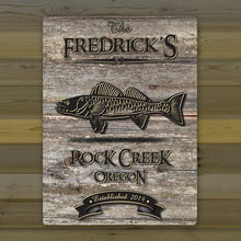Load image into Gallery viewer, Personalized Weathered Wood Welcome to the Lake Canvas Sign
