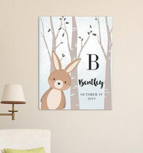 Load image into Gallery viewer, Personalized Woodland Animal Canvas 18&quot;x24&quot;
