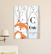 Load image into Gallery viewer, Personalized Woodland Animal Canvas 18&quot;x24&quot;
