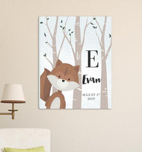 Load image into Gallery viewer, Personalized Woodland Animal Canvas 18&quot;x24&quot;
