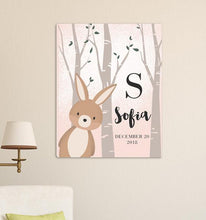 Load image into Gallery viewer, Personalized Woodland Animal Canvas 18&quot;x24&quot;
