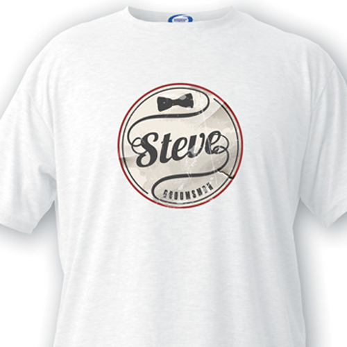 Personalized Groomsman T-Shirt Black Tie