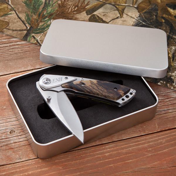 Personalized Pocket Knife - Camouflage - Lock Back -