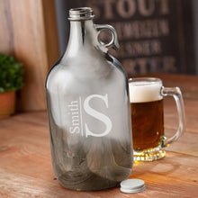 Load image into Gallery viewer, Personalized Growler - Beer Growler - Gunmetal - Groomsmen - 64 oz.
