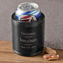 Load image into Gallery viewer, Personalized Groomsmen Black Metal Cooler - All
