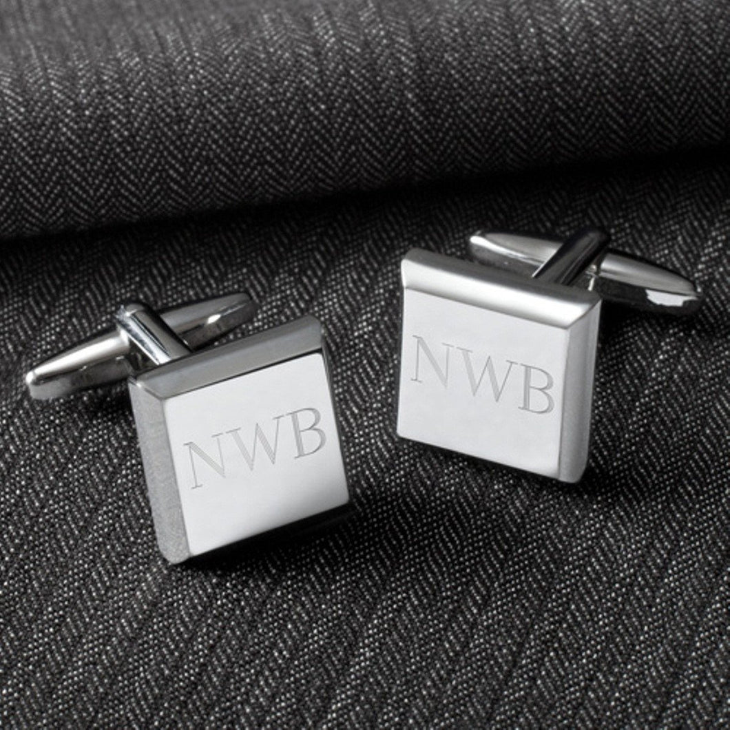 Beveled Silver Cuffllinks for the Sharp Dressed Man