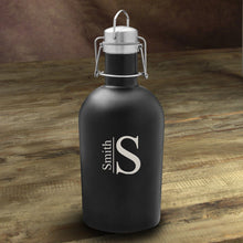 Load image into Gallery viewer, Personalized Growler - Beer - Stainless Steel - Black - 64 oz.
