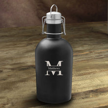Load image into Gallery viewer, Personalized Growler - Beer - Stainless Steel - Black - 64 oz.
