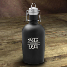 Load image into Gallery viewer, Personalized Growler - Beer - Stainless Steel - Black - 64 oz.
