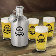 Load image into Gallery viewer, Stainless Steel Beer Growler with Pint Glass Set
