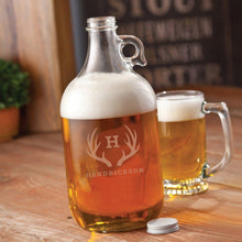 Load image into Gallery viewer, Personalized Growler - Beer Growler - Glass - Groomsmen - 64 oz.
