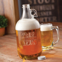Load image into Gallery viewer, Personalized Growler - Beer Growler - Glass - Groomsmen - 64 oz.
