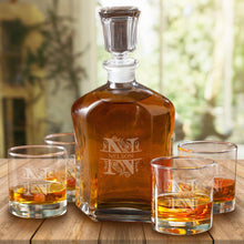 Load image into Gallery viewer, Personalized Decanter set with 4 Low Ball Glasses
