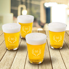 Load image into Gallery viewer, Monogrammed Beer Cup Glasses - Set of 4
