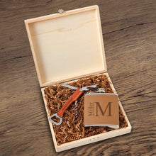 Load image into Gallery viewer, Personalized Kelso Groomsmen Flask Gift Box Set
