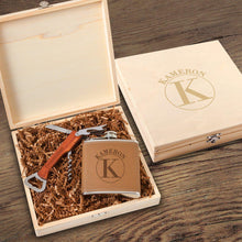 Load image into Gallery viewer, Personalized Kelso Groomsmen Flask Gift Box Set

