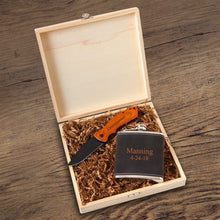 Load image into Gallery viewer, Personalized Kinross Groomsmen Flask Gift Box Set
