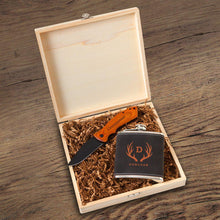 Load image into Gallery viewer, Personalized Kinross Groomsmen Flask Gift Box Set
