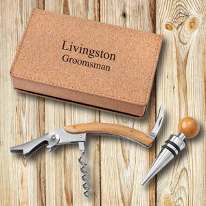 Personalized Wine Opener Set - Cork