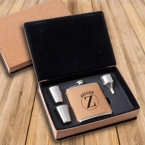 Personalized Cork Flask Gift Set