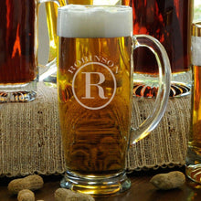Load image into Gallery viewer, Personalized Beer Mugs - Glass - Slim - Monogrammed - 18 oz.
